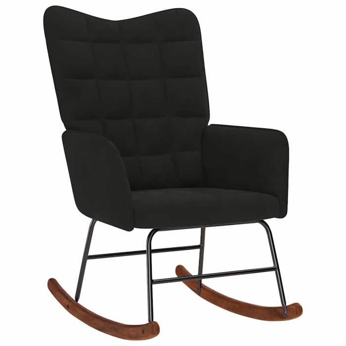 VidaXL Rocking Chair Black Velvet, Chair, Lounge Chair, Relaxation Chair, Chaise Longue, Lounge Seat, Chair 4016838
