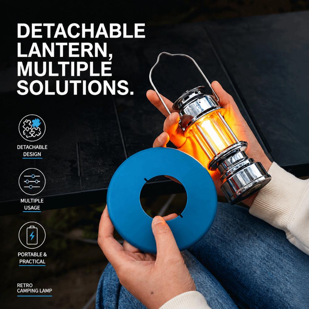 USB Rechargeable LED Camping Lantern Vintage Hiking Flashlight Tent Atmosphere Light  Outdoor