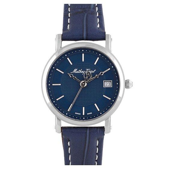 Mathey-Tissot City Leather Strap Blue Dial Quartz HB611251ABU Men's Watch