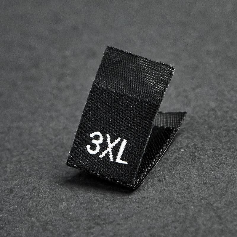 In-Stock Universal Black & White Folded Neck Labels for Men's & Women's Clothing