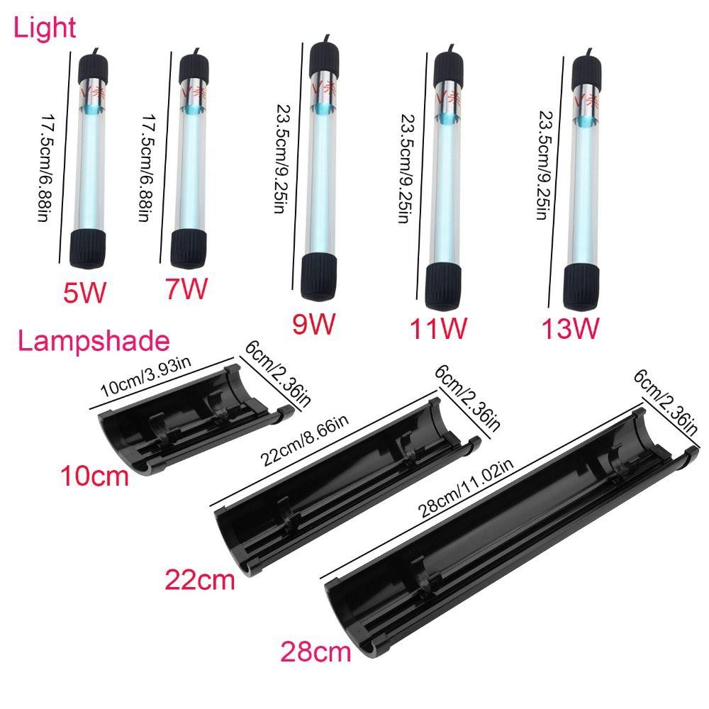 3/5/7/9/13W Fish Tank UV Sterilization Lamp Black Algae Water Ceaning Lamp  Aquarium