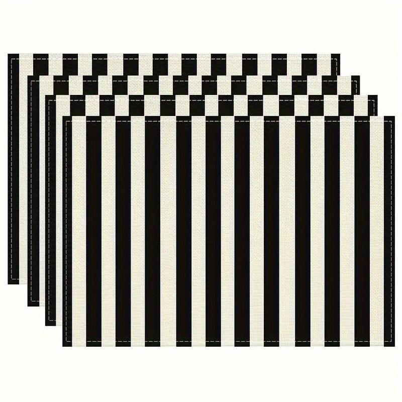 

VIKAMA4/6/8/10PC Scandinavian Minimalist Placemats Black And White Waterproof Restaurant Cafe Office Linen Modern Style 1pcs