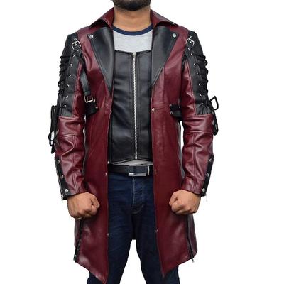 Men's Halloween Medieval Clothing Steam Punk Gothic Leather Jacket Men's