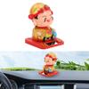 Cai Shen Statue Light Sensing Automatic Nodding Cai Shen Figurine for   Car Dashboard Hotel