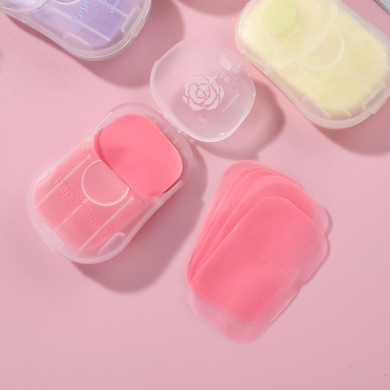50 Pieces of Mini Paper Soap Disposable Hand Washing Portable Soap Tablets Outdoor Travel Soap Paper Can Be Printed with Logo