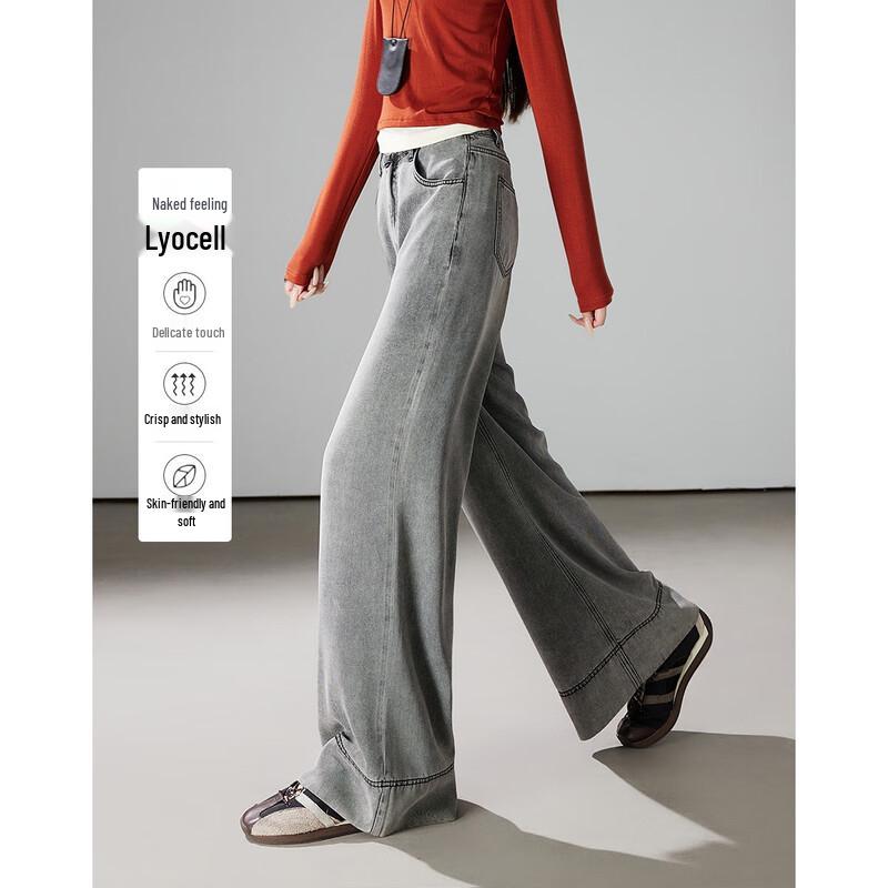 Demana Lyocell Retro Washed Straight Leg Women s Jeans S