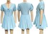 2026 Floral Puff Sleeve Summer Dress – Sweet French Style with Cinched Waist and A-line Skirt.