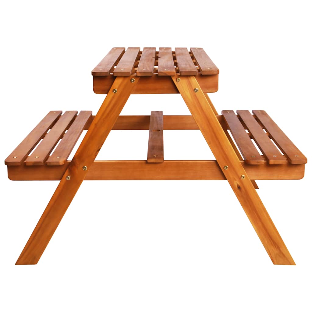 vidaXL Kinder-Picknicktisch mit Sonnenschirm 79x90x60 cm Akazienholz