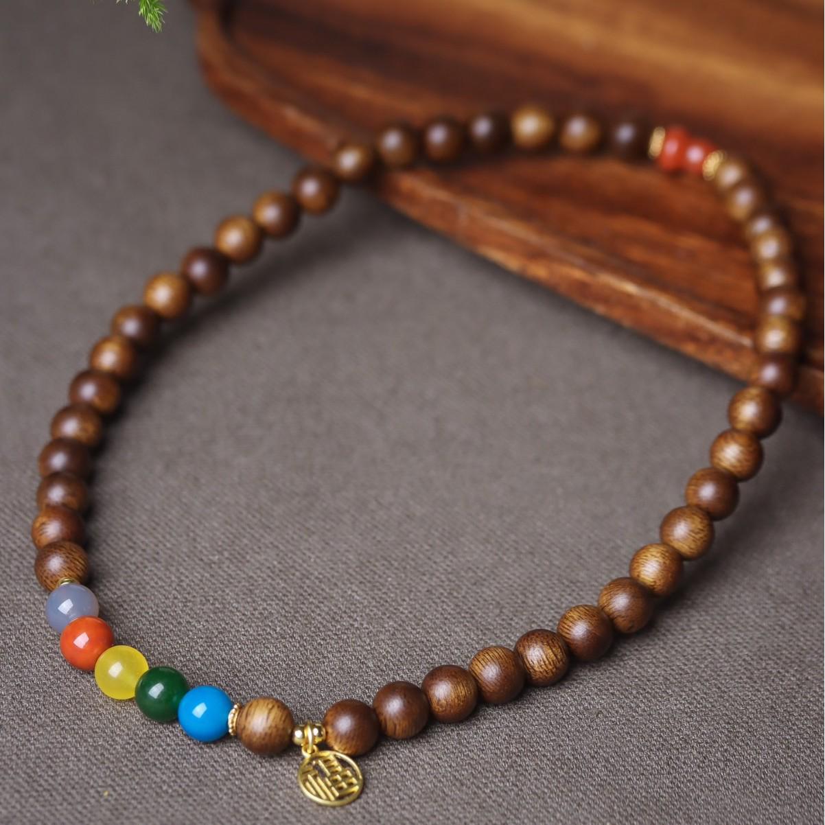 Genuine Kyara Agarwood and Hetian Jade Bracelet for Men and Women