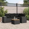 Vidaxl 5-Cz. Tuin Lounge Set, Kussens, Zwart Rotan PE