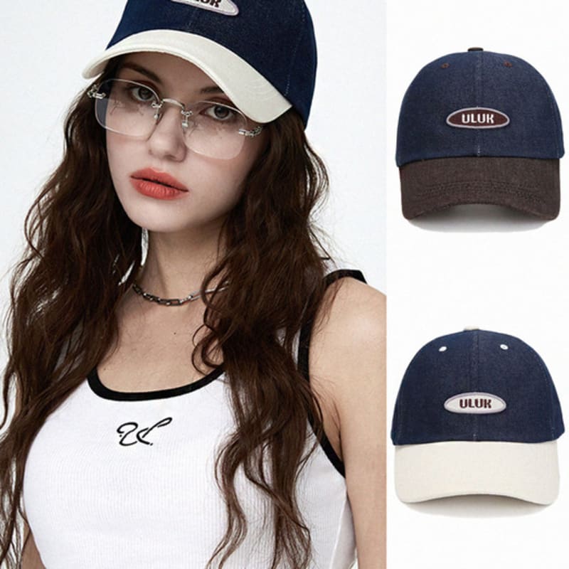 

ULUK Essential Circle Denim Two-Tone Ball Cap 2 Colors ivory