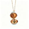 Round Egg-shaped Box Openable Flower Necklace Copper Pendant Jewelry Accessories  Anniversary