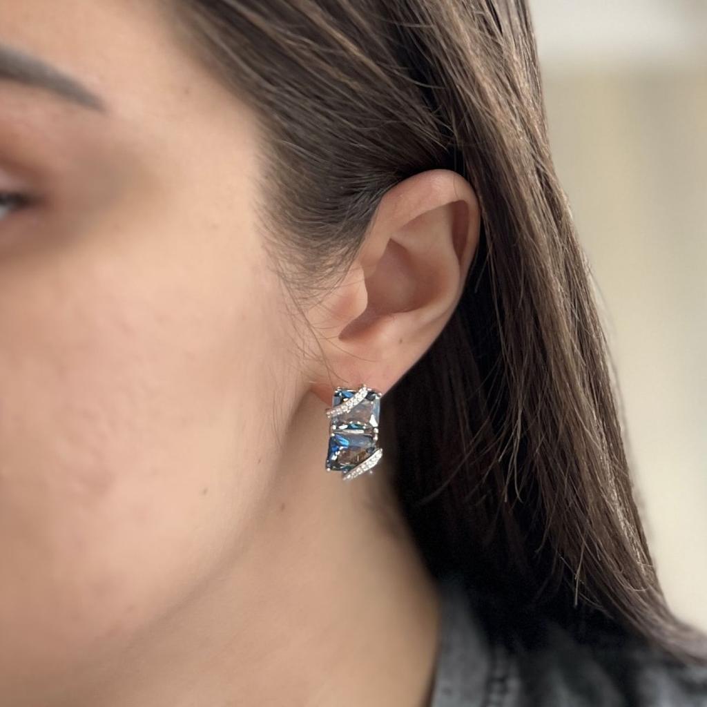 Silver Earrings with Mystic Topaz 21.949ct (2150787)