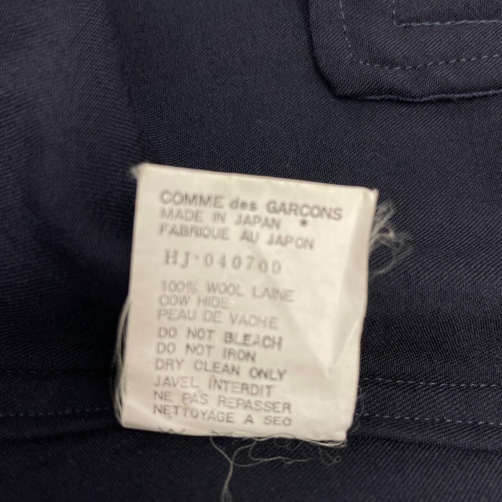 COMMEdesGARCONS HOMME 95AW HJ-040700 Navy Wool Cow Leather Pocket Zip Jacket Jacket M blackUsed