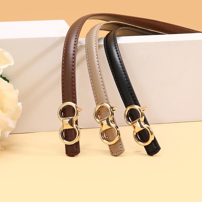 Summer Dress Decorative Leather Thin Belt Ladies Style Suit Thin Belt Black Jeans Belt