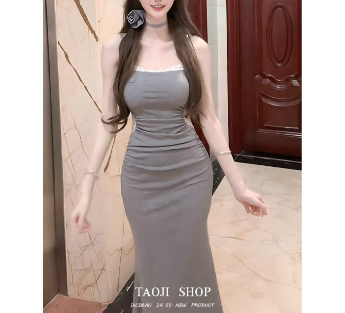 Pure desire hot girl sexy slim fit waist hip skirt women s summer design temperament thin suspender dress S
