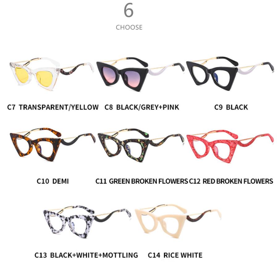 2022 New Fashion Retro Cat Eye Anti Blue Light Glasses For Women Vintage Clear Computer Eyeglasses Ladies Reading Wholesale