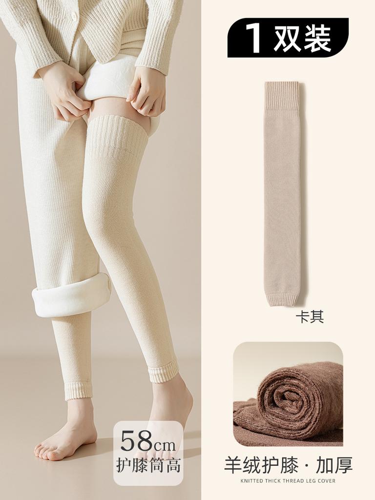 Knee Socks Women'S Autumn And Winter Stockings Fleece Thickened Warm Thigh Socks Terry High Tube Socks Knee Stockings