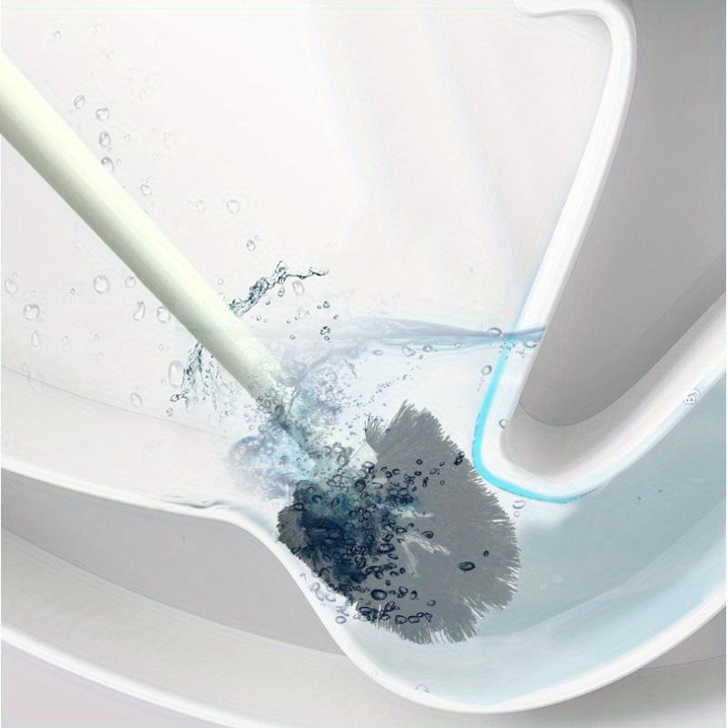 1pc Toilet Brush and Holder Set - Long Handle Bathroom Flexible Deep Cleaning Brush,  Portable Toilet Brush with Holder