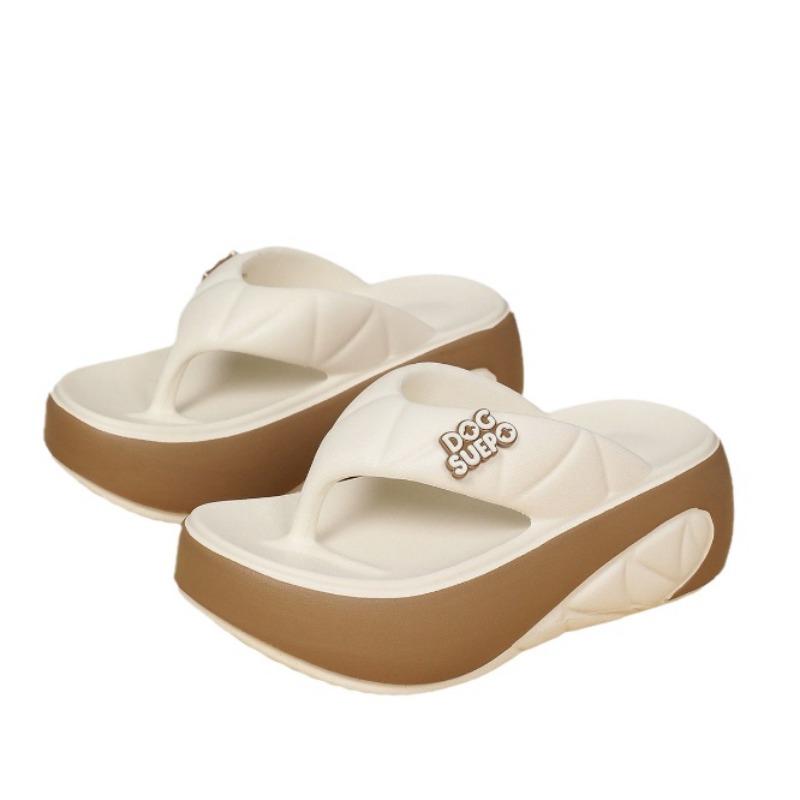 Damen Plateau-Slipper 2025 Sommer Neu Outdoor Leichte Strandsandalen Flache Bequeme Mode Flip-Flops Pantoletten Damen