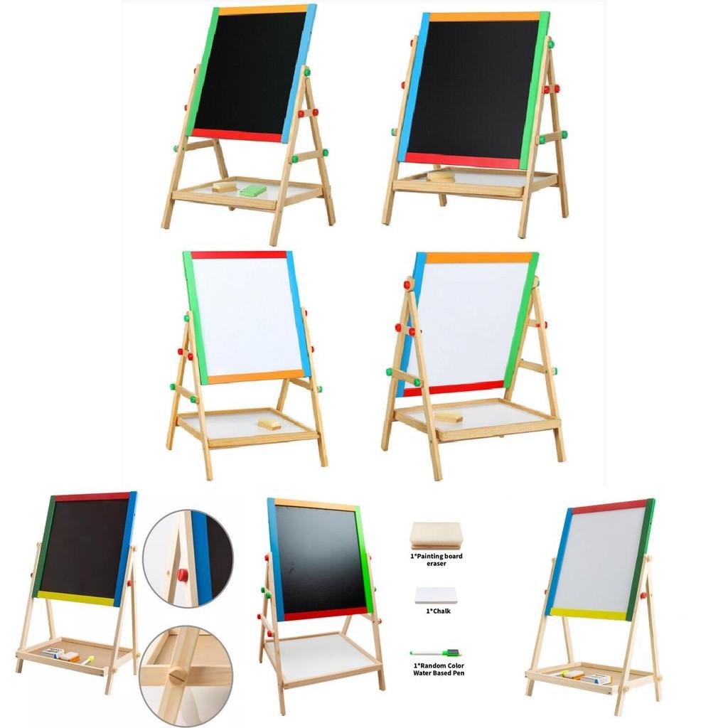 Kid Magnetic Drawing Board With Elevating Wooden Frame For Artistic Play And Education