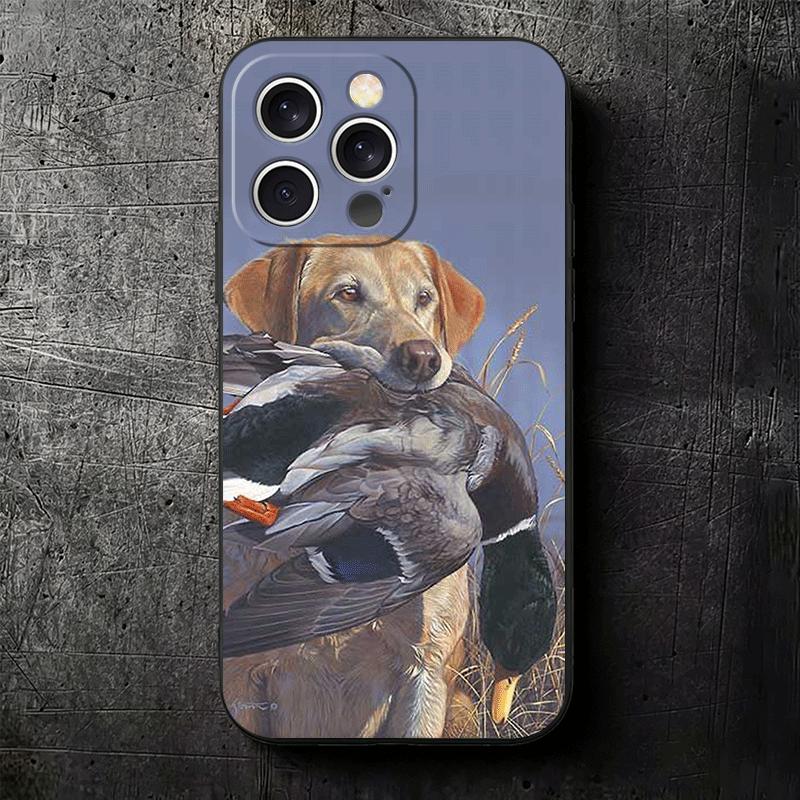Hunter Dog Hunting Soft Phone Case for iPhone 16 16E 17 Air 15 Pro Max 14 Plus 13 Mini 11 12 7 Black Cover Back Shell