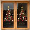 Christmas Decoration Static Stickers for Glass Door Stickers, Christmas Tree Colorful Balls, Scene