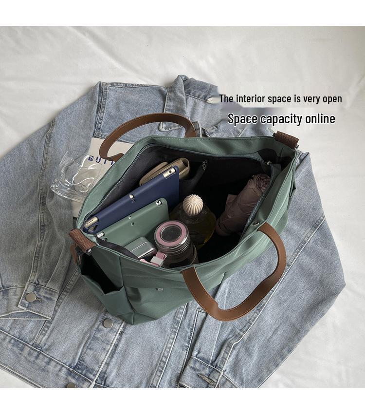 Korean Style Women's Large Nylon Tote Bag - Versatile Canvas Shoulder Bag