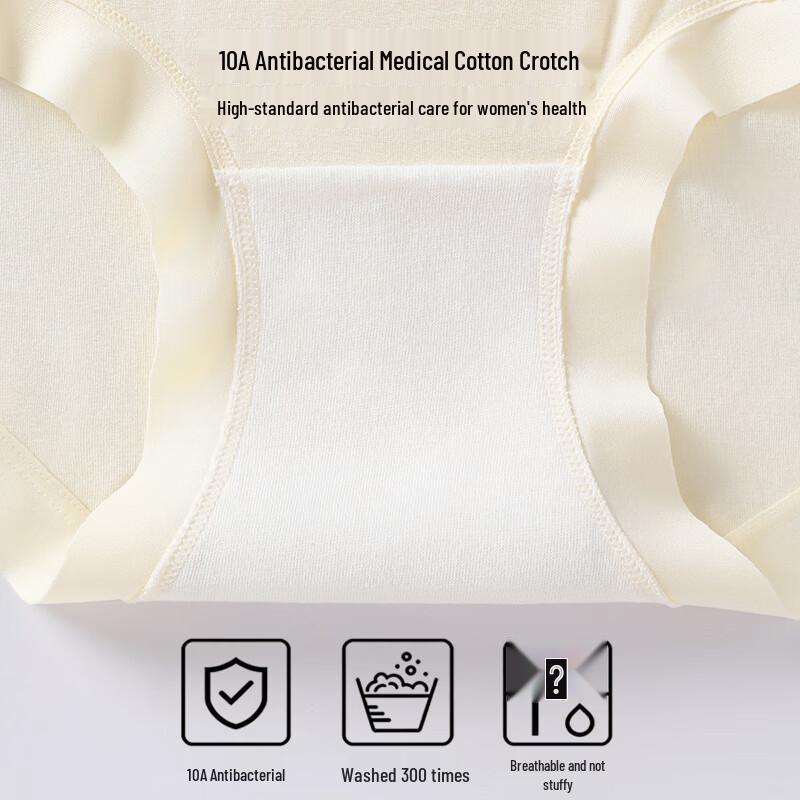 Tingmei Women's High-Waist Lace Seamless Briefs (3-Pack)