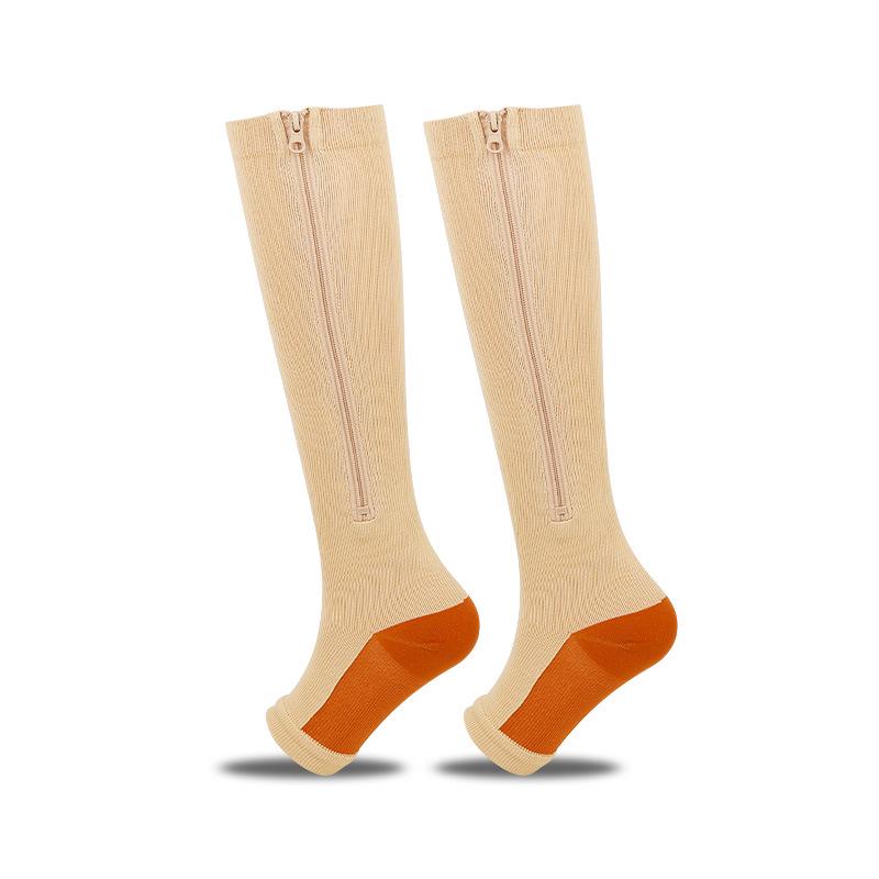Zipper Compression Running Socks: Cross-Border Sports, Calf Support
