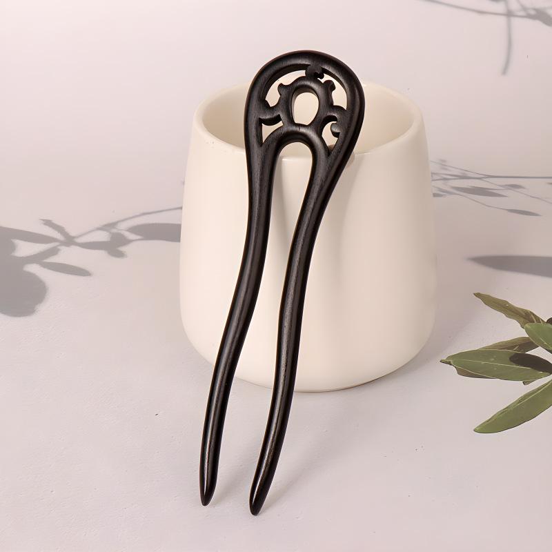 Retro Sandelholz U-Form Kätzchen Haarnadel - Hanfu Stil Haarschmuck für Frauen