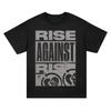 Rise Against Band Punk Rock Grafik T-Shirt 100% Baumwolle Unisex Lässiges T-Shirt Retro Abgenutzt Herz Faust Aufdruck Streetwear