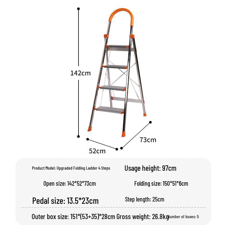 Multifunctional Foldable Non-Slip Aluminum Ladder for Outdoor Stairwells
