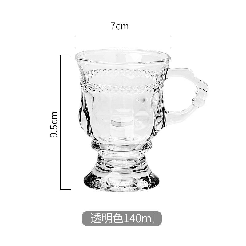 

Вінтажна європейська чашка для води, чайна чашка, побутова чашка для молочного чаю, бурштинове скло з ручкою, чарка для вина, кавова чашка [1 piece] Wholesale price (72 pieces/box)