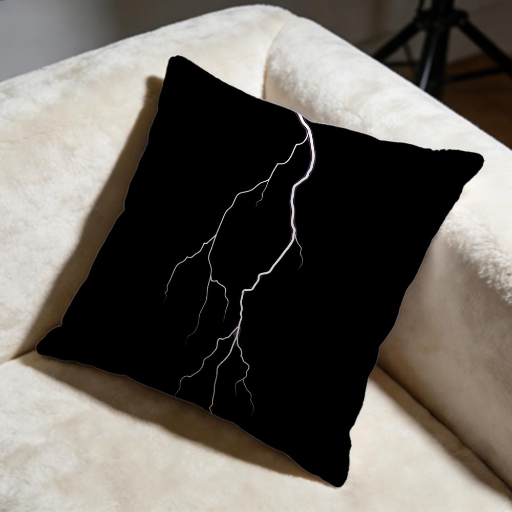 Lightning Cushion Cover Soft Decorative Pillow Case Suitable for Bedroom Sofa Car Travel Use