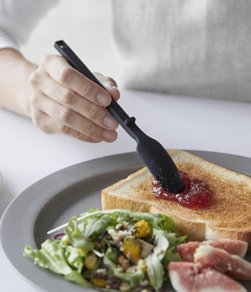 Yamazaki Silicone Spoon Black W2.5×D2.5×H19cm Heat-Resistant Tower Jam Spatula