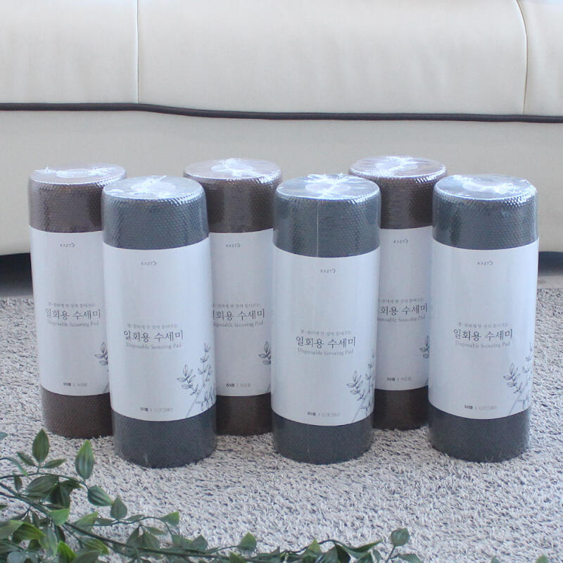 

5 упаковок по 60 одноразовых салфеток для посуды в рулоне dark gray