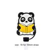 Portable Cute Panda Straw Tips Covers Good Sealing Dust-Proof Straw Topper Party Supplies Straw Tips Lids for 10mm Straw