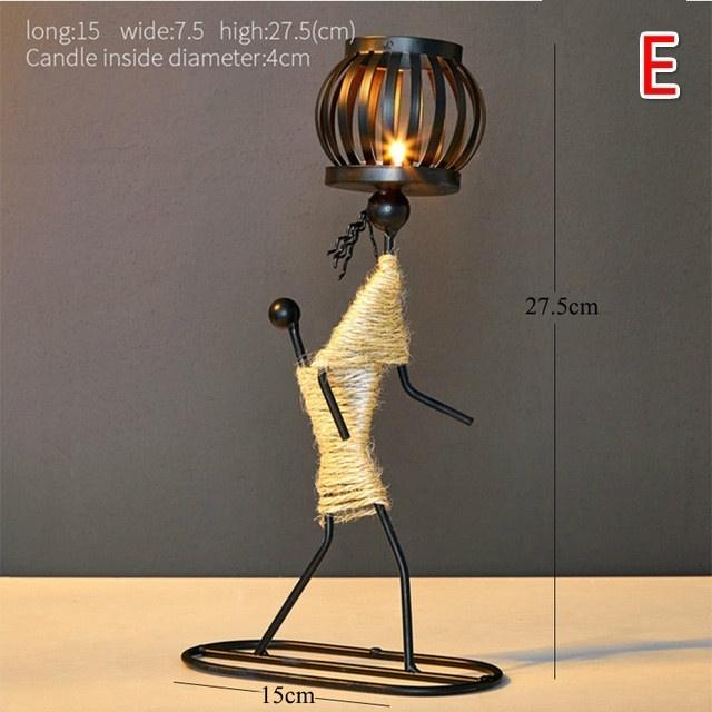 New Vintage Candle Holders Home Metal People Model Candelabros Decorative Creative Candlestick Party Wedding Centerpices