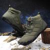 High-top Men's Winter Snow Boots Plush Warm Hiking Shoes Anti-slip Wear-resistant Outdoor Sneakers for Trekking Walking Camping Big Size