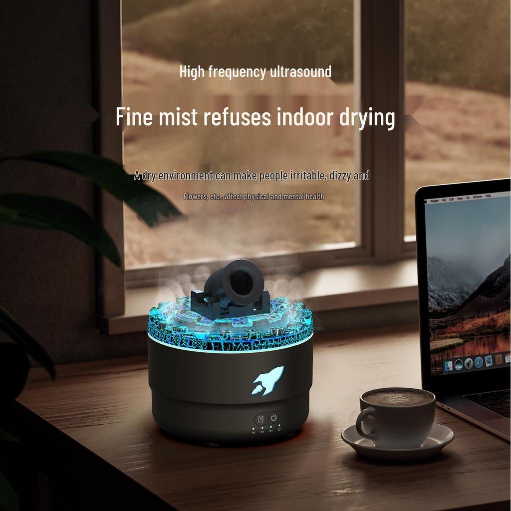 Creative Smokey Volcano Aroma Diffuser: Large Capacity Desktop Humidifier for Home or Bedroom