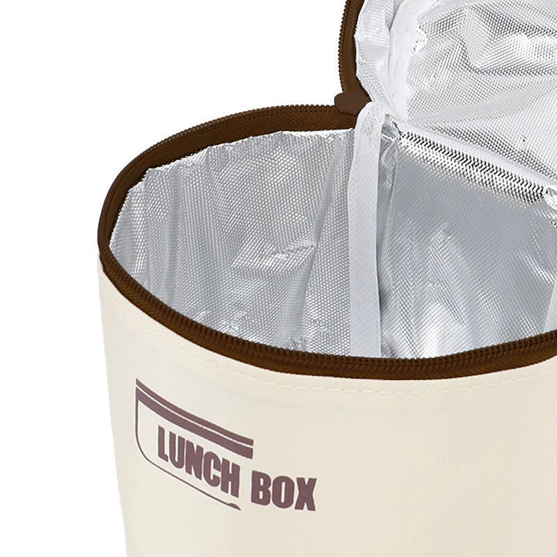 Lunch Box Set Portable Keep Warm Container With Insulated Bag Stackable Bento Bag Round Lunch Box Container