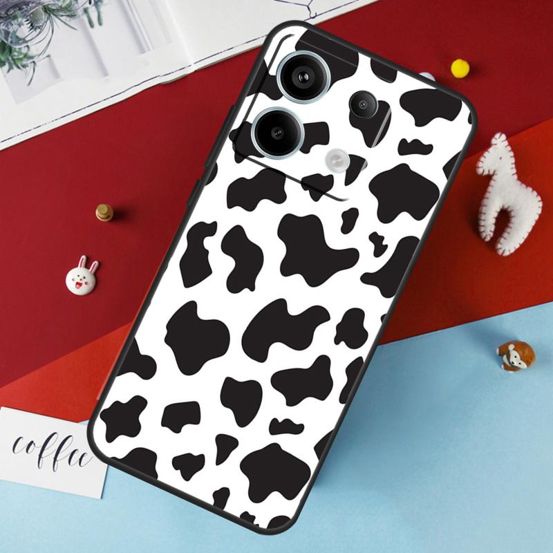 White Black Cow Print Case For Xiaomi Redmi Note 13 Pro 14 12 11 10 15 Pro Plus Redmi 10C 12C 13C 14C 15C 15 Cover