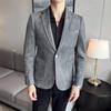 Fashion Suit Coat Men's Slim Fit Velvet Elegant Blazer Coat Business Casual Wedding Suit