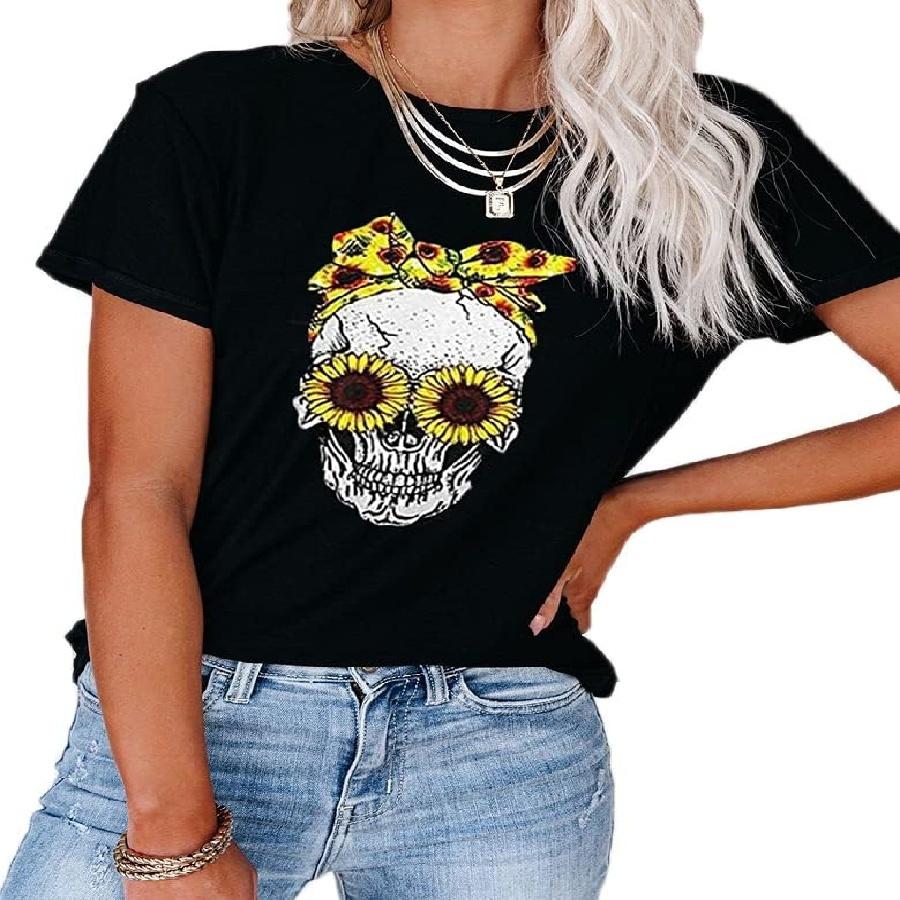 

Graphic Tees for Women Short Sleeve Tshirts, Womens Summer Tops Crewneck Shirt Blouse XXXXXL чорний