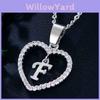 Anmutige 26 Buchstaben Herz Liebe Kristall Damen Silberbeschichtete Kette Halskette Schmuck Mit Hochwertigen Materialien