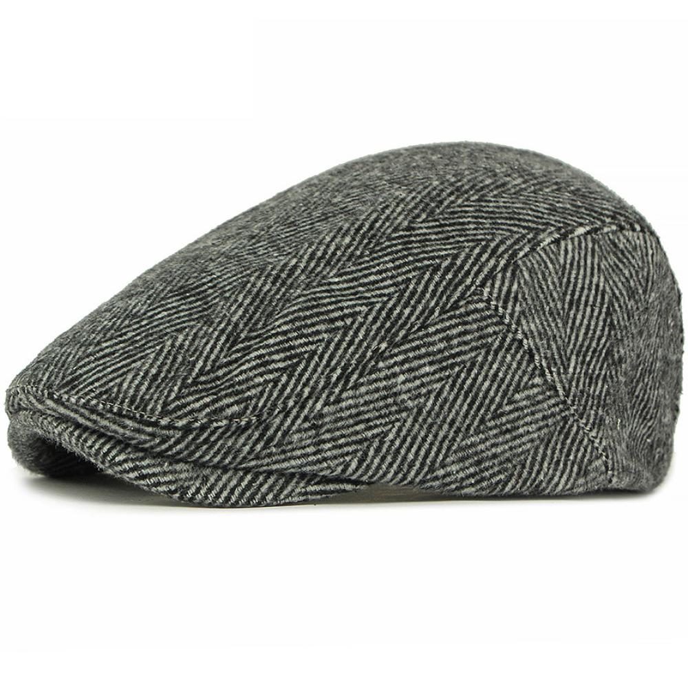 HT4841 Mens Berets Women Autumn Winter Hat Striped Artist Painter Beret Hat Adjustable Ivy Flat Cap Male Female Wool Beret Caps