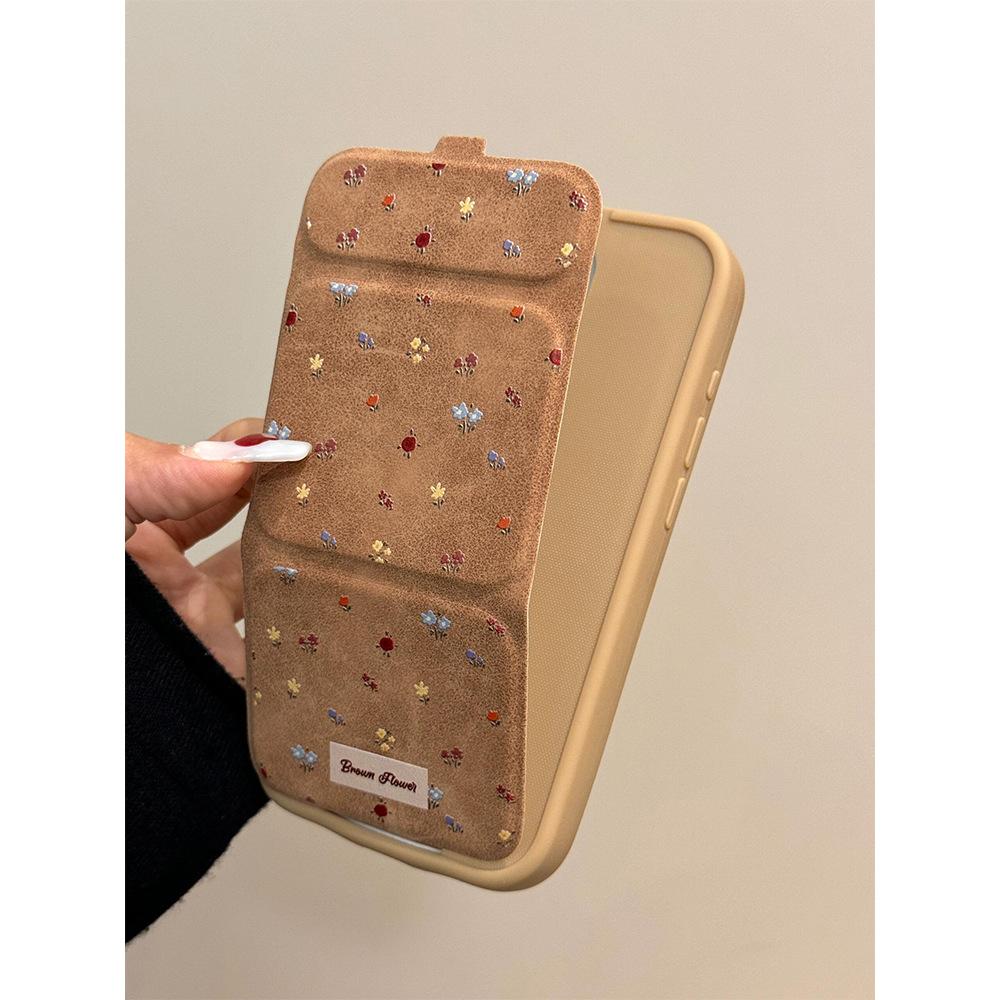 Full Screen Small Florals Suitable for IPhone15promax Mobile Phone Case Apple 16 Folding Bracket 14