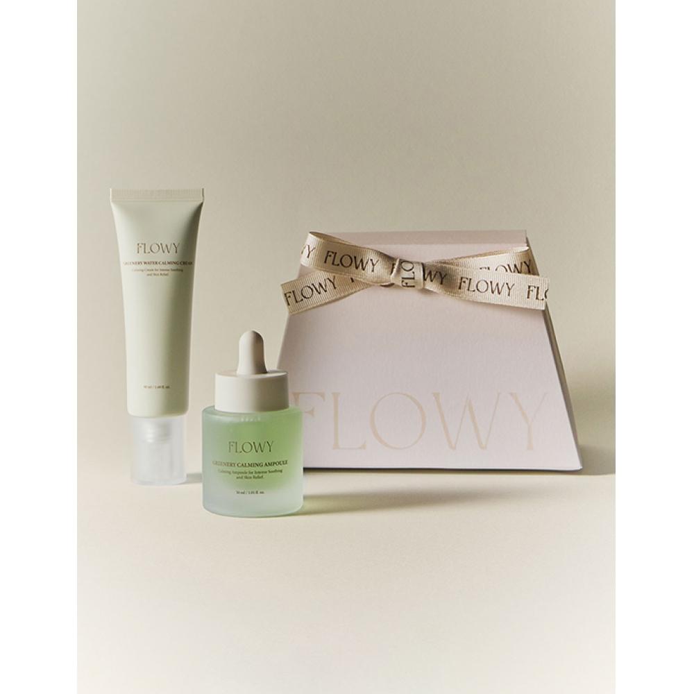 Flowy Greenery Ampoule   Cream Set  Greenery Calming Ampoule+Greenery Water Calming Cream