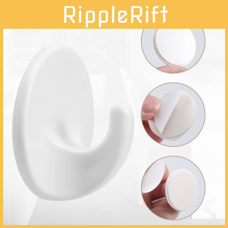 Self Stick 6 Pcs Plastic Hooks Set For Lightweight Storage And Wall Hanging Applications